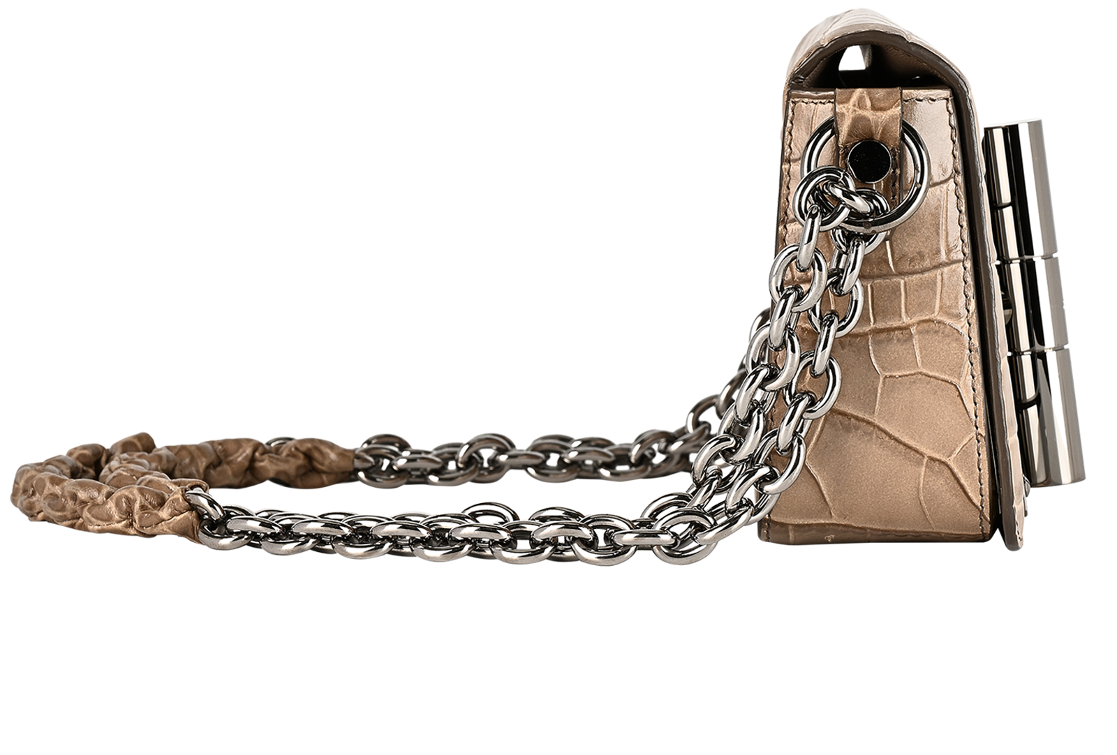 Small Natalia, &pound;550, Handbags, Beige, Leather, Side view